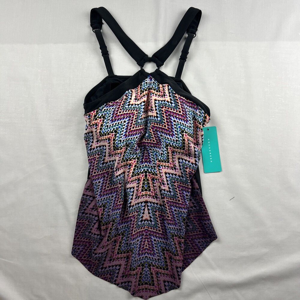 Aqua Green Colorful Swim Top Tankini Small NWT